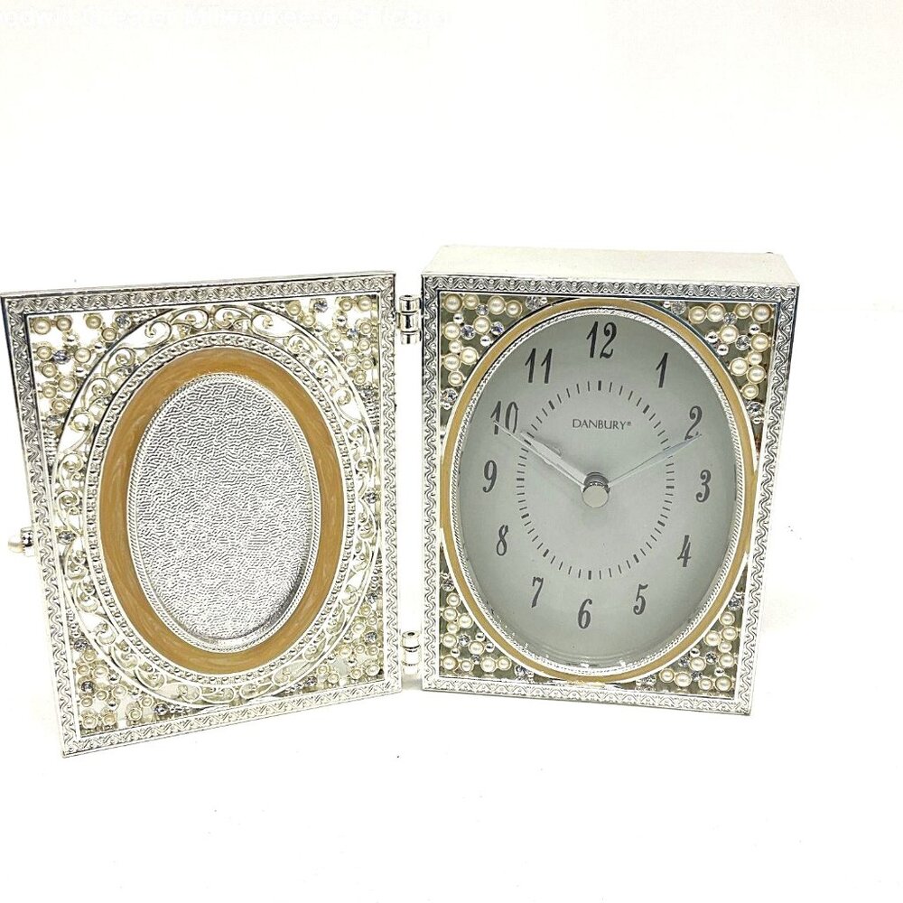 Elegant Danbury THINGS REMEMBERED Pearl & Gemstone Clock Box / Frame